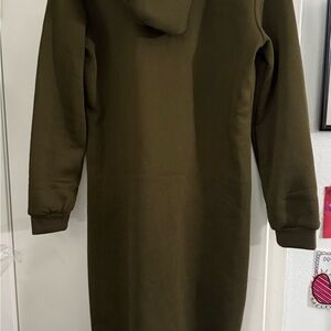 Olive Long Sleeve zip up  Women's sweater Dress